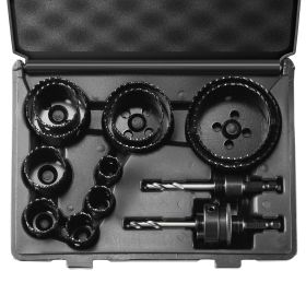 VEVOR Hole Saw Kit, 11 PCS Saw Blades, 2 Drill Bits, 1 Hex Wrench, General Purpose Size from 3/4" to 3", Bi Metal M42 Hole Saw Set with Carrying