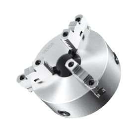 VEVOR 3-Jaw Lathe Chuck, 10'', Self-Centering Lathe Chuck, 0.24-9.84 in/6-250 mm Clamping Range with T-key Fixing Screws Hexagon Wrench